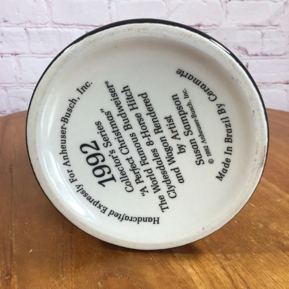 Vintage Budweiser 1992 Collector’s Series “A Perfect Christmas” Ceramic Stein - Picture 7 of 8